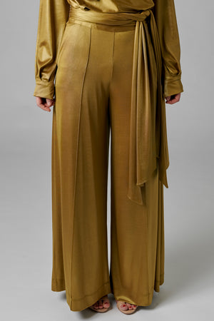 Lamé Wide Leg Trouser